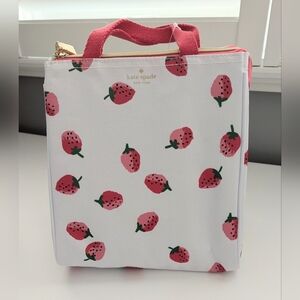 NWT Kate Spade Strawberry Print Insulated Lunch/Snack Bag/Tote